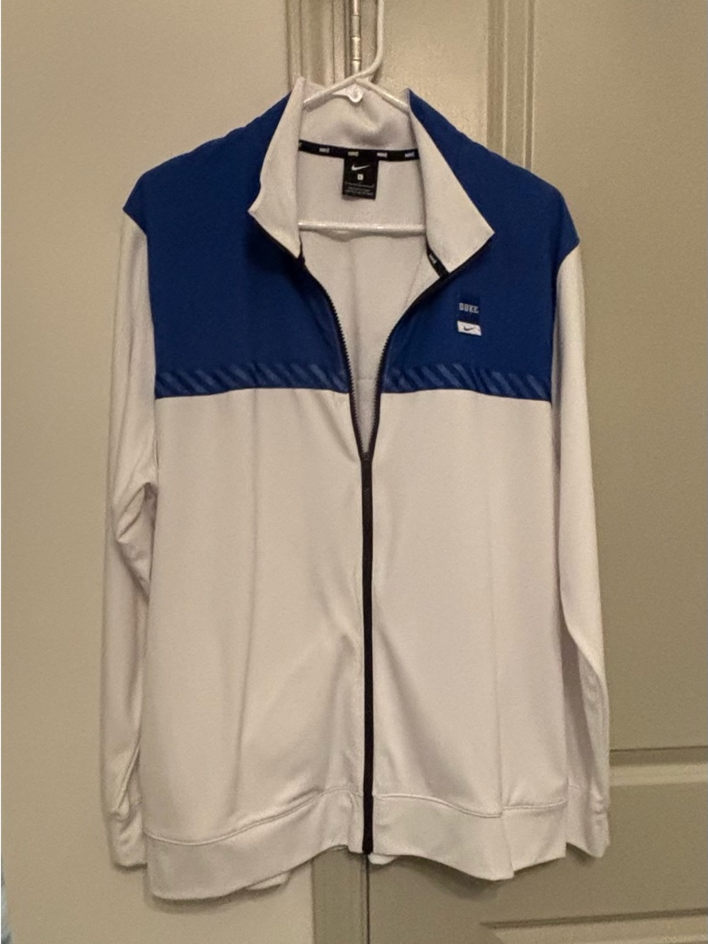 Nike Blue and White Duke Full-Zip Track Jacket